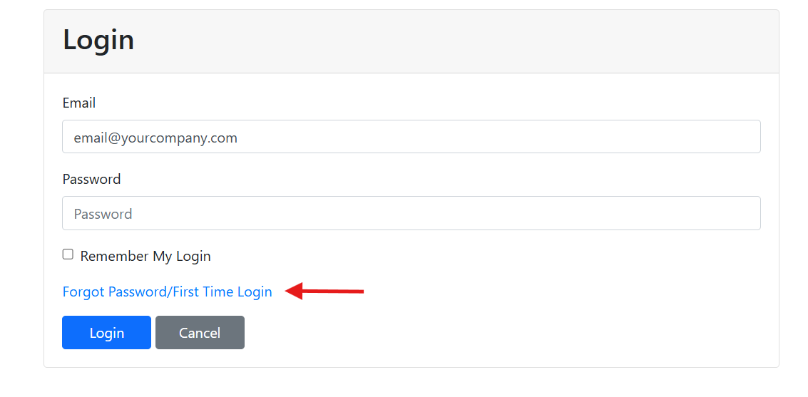 Forgot Password / First-Time Login
